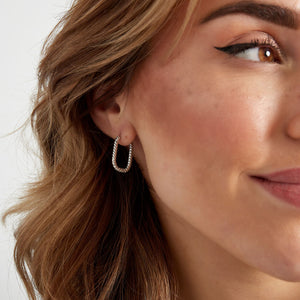 earrings ribbed elongated