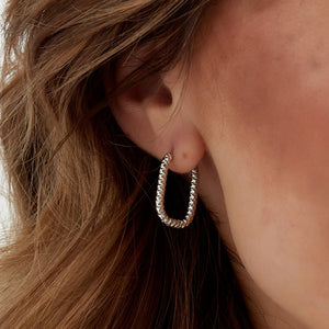 earrings ribbed elongated