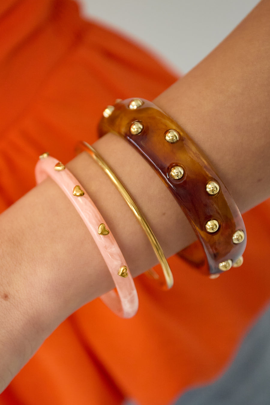 Bangle set with heart detail